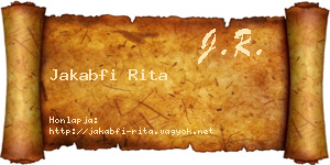 Jakabfi Rita névjegykártya