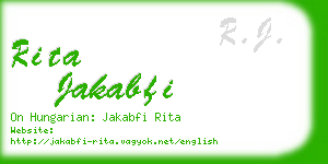 rita jakabfi business card